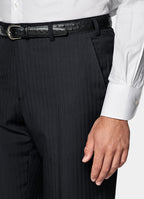 Navy Striped Tailored Fit Milano Suit