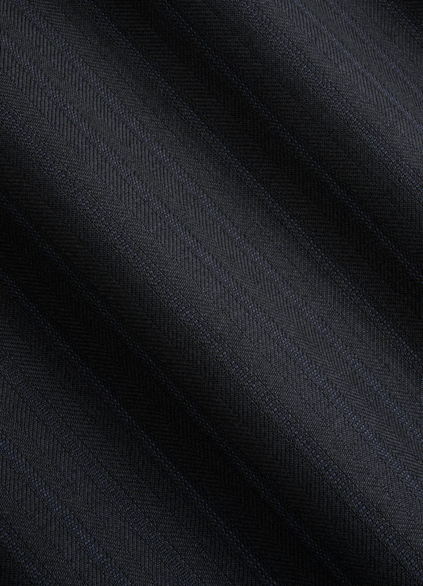 Navy Striped Tailored Fit Milano Suit