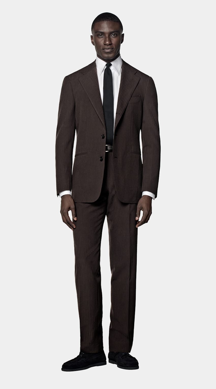 Dark Brown Relaxed Fit Roma Suit