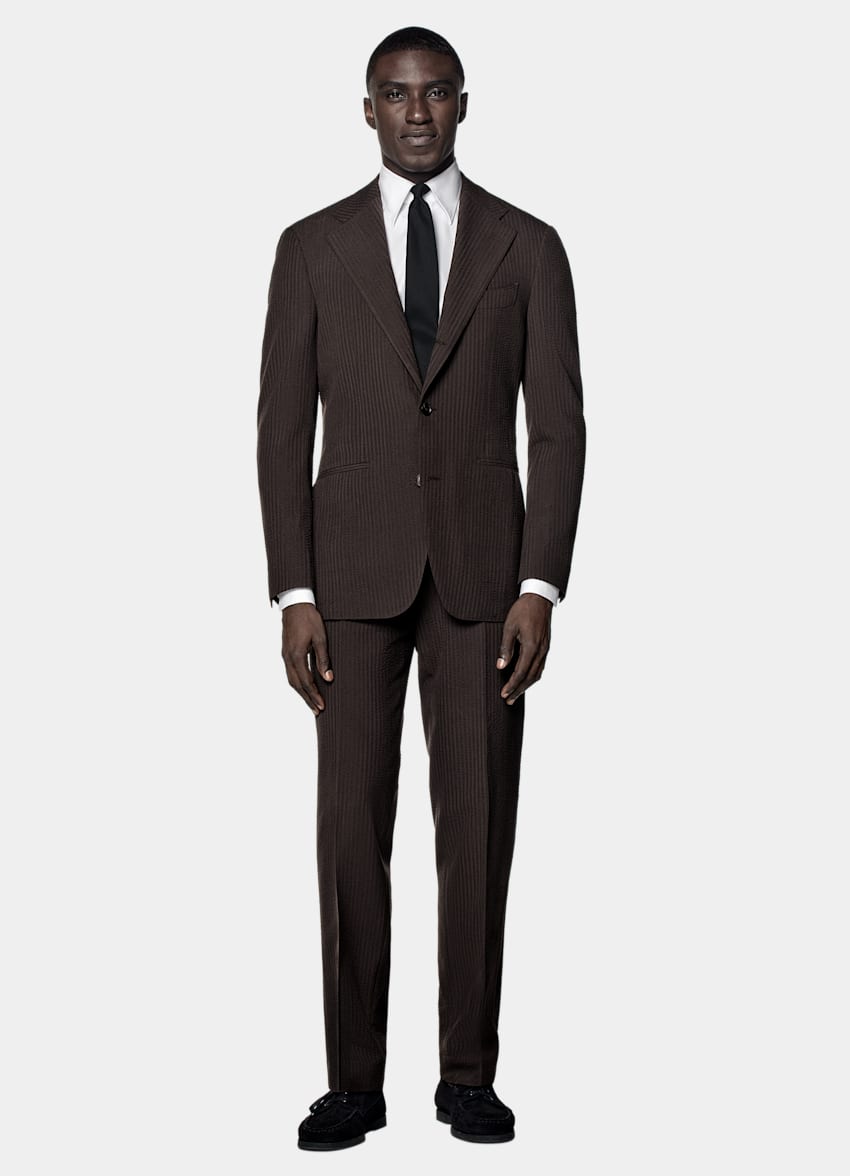 Dark Brown Relaxed Fit Roma Suit