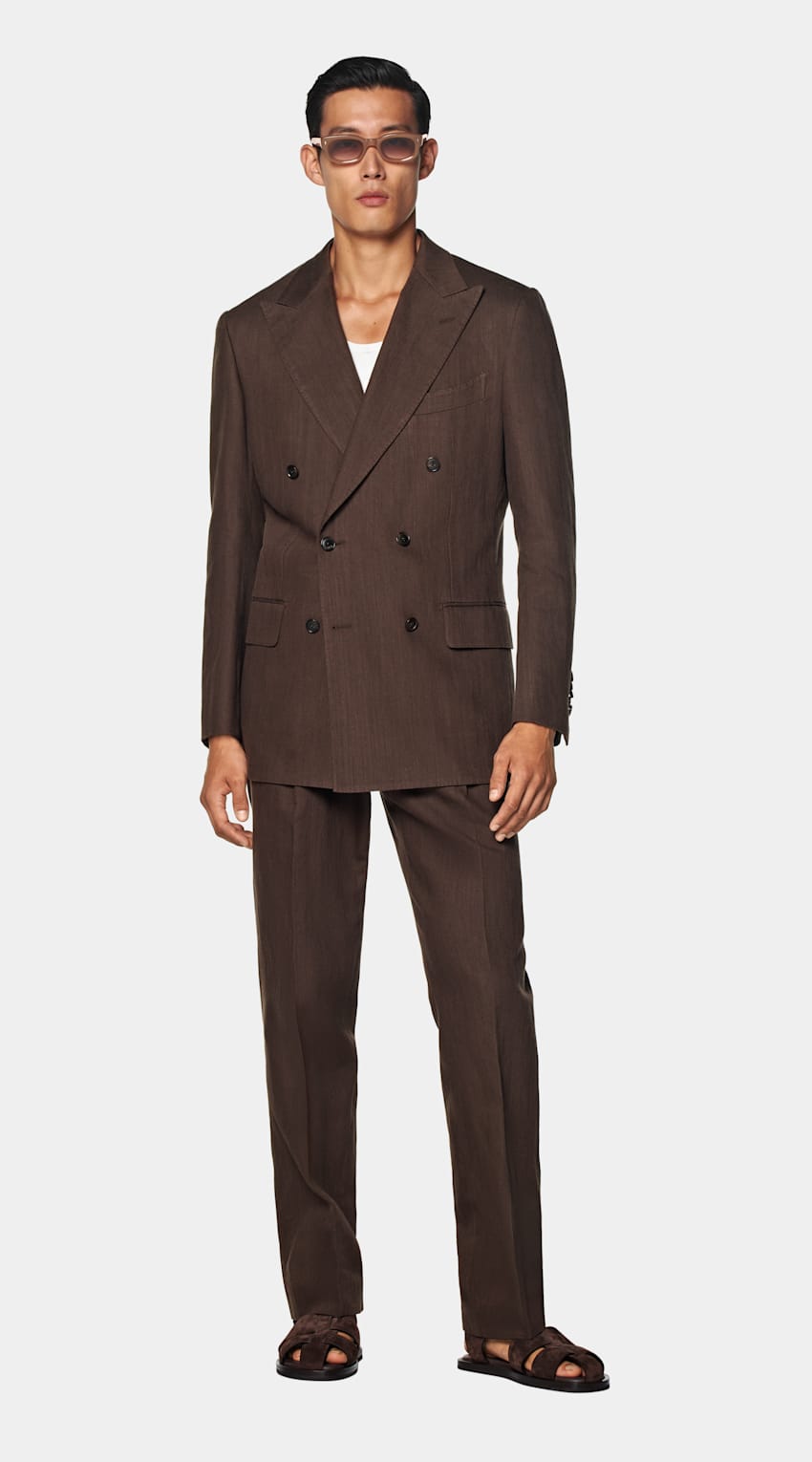 Mid Brown Tailored Fit Milano Suit