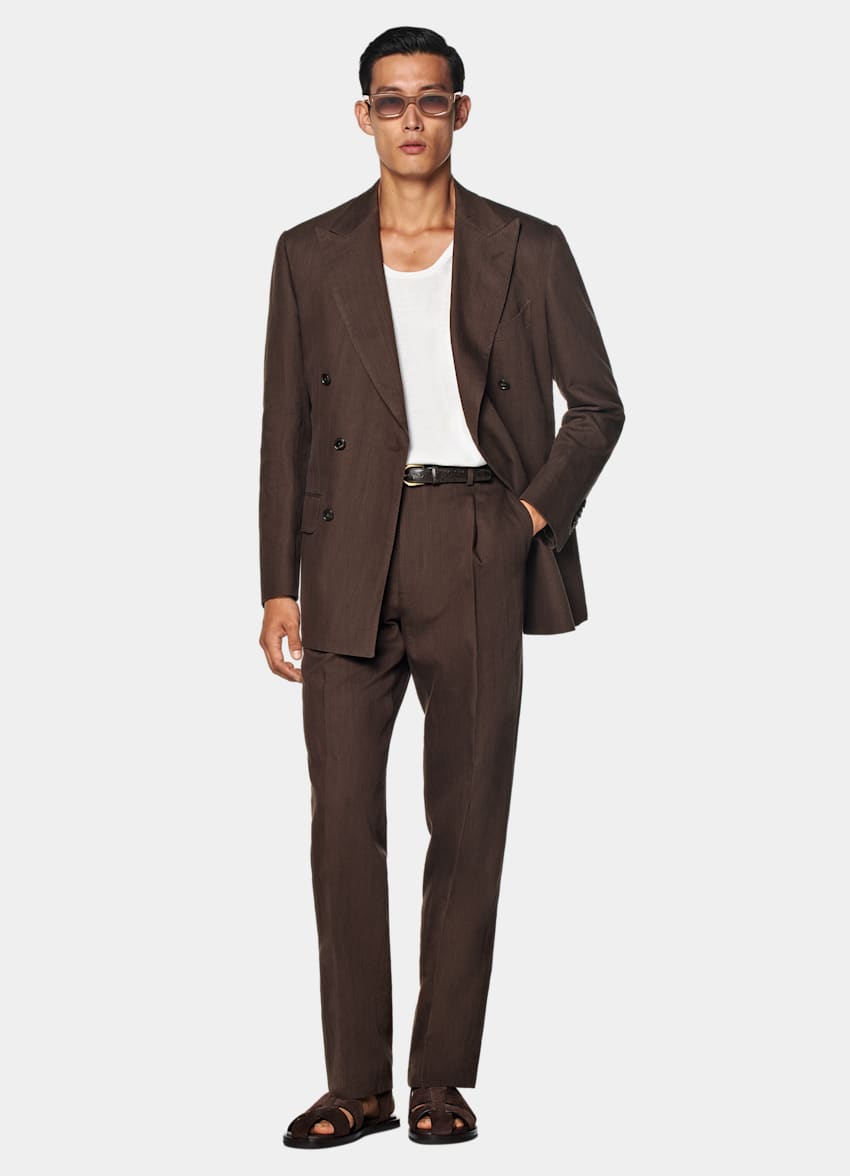 Mid Brown Tailored Fit Milano Suit