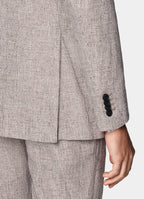 Light Taupe Checked Tailored Fit Havana Suit