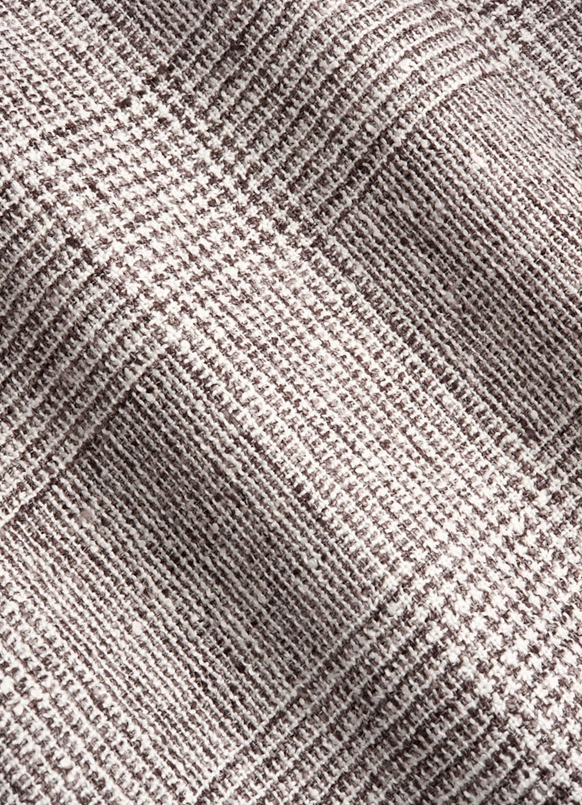 Light Taupe Checked Tailored Fit Havana Suit