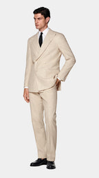Sand Checked Tailored Fit Havana Suit