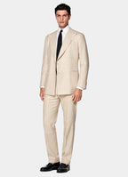 Sand Checked Tailored Fit Havana Suit
