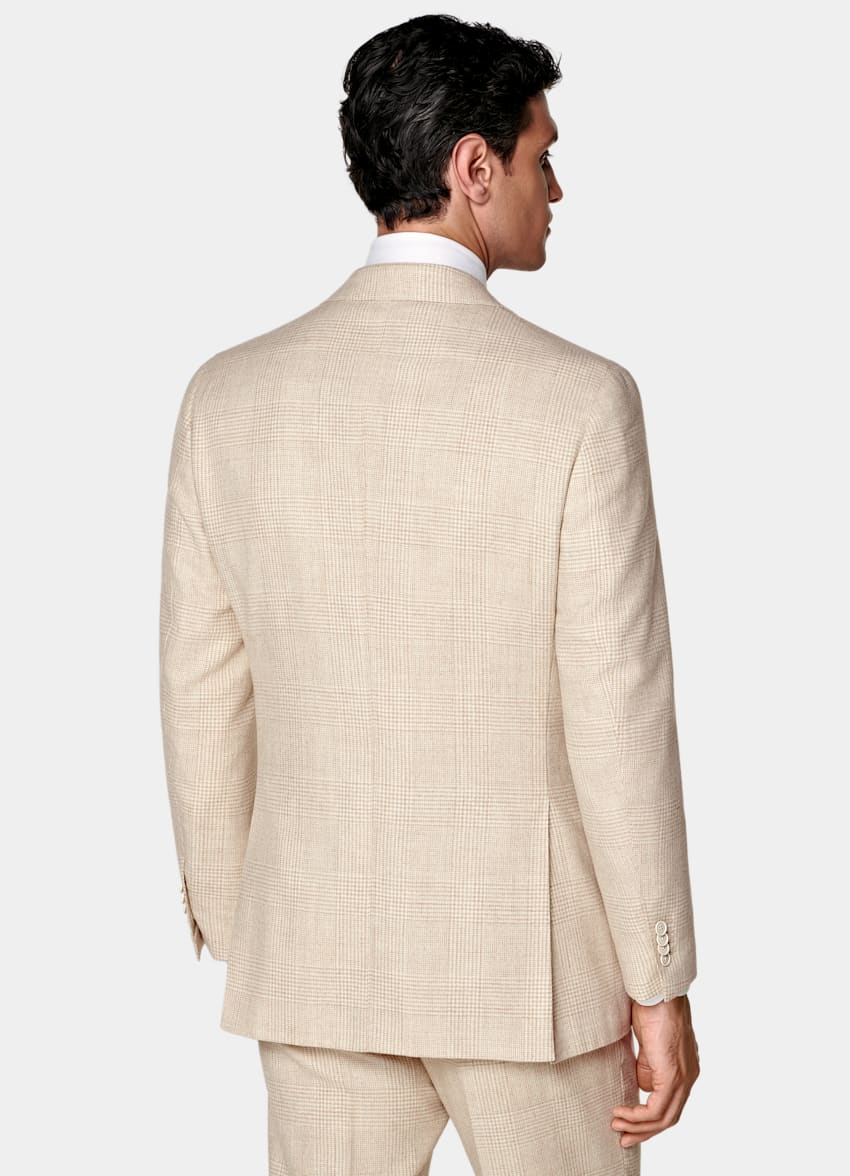 Sand Checked Tailored Fit Havana Suit