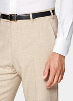 Sand Checked Tailored Fit Havana Suit