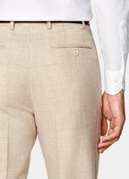 Sand Checked Tailored Fit Havana Suit
