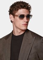 Mid Brown Herringbone Tailored Fit Milano Suit