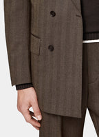Mid Brown Herringbone Tailored Fit Milano Suit