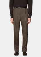 Mid Brown Herringbone Tailored Fit Milano Suit