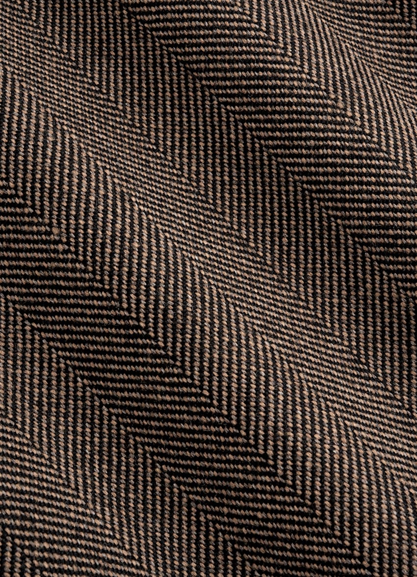 Mid Brown Herringbone Tailored Fit Milano Suit