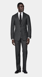Dark Grey Houndstooth Tailored Fit Havana Suit