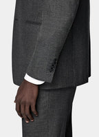 Dark Grey Houndstooth Tailored Fit Havana Suit