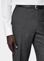 Dark Grey Houndstooth Tailored Fit Havana Suit