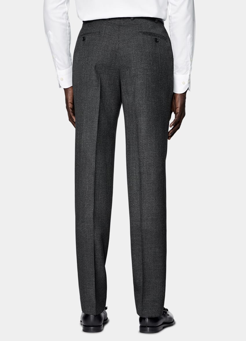 Dark Grey Houndstooth Tailored Fit Havana Suit