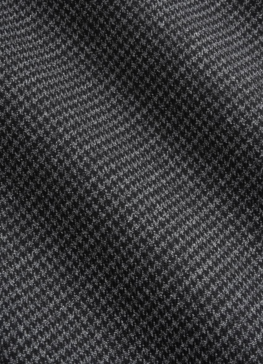 Dark Grey Houndstooth Tailored Fit Havana Suit