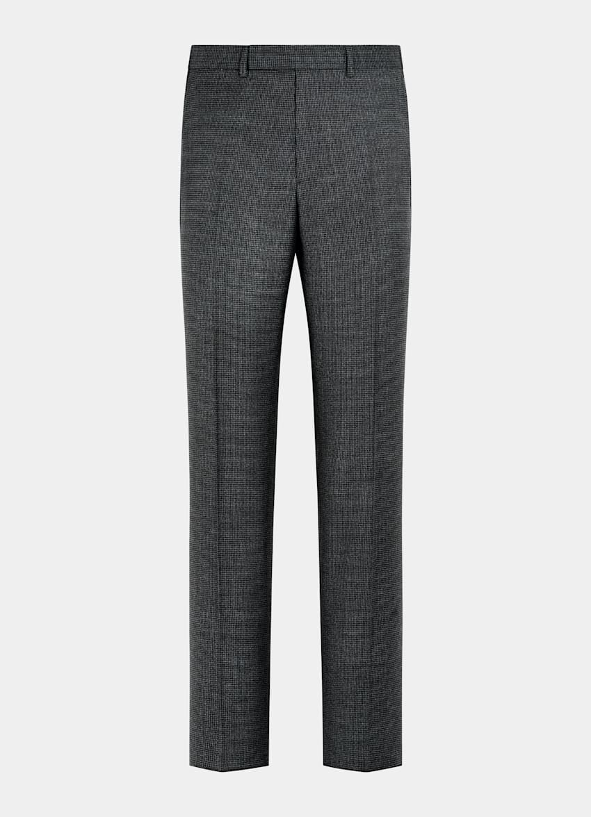 Dark Grey Houndstooth Tailored Fit Havana Suit
