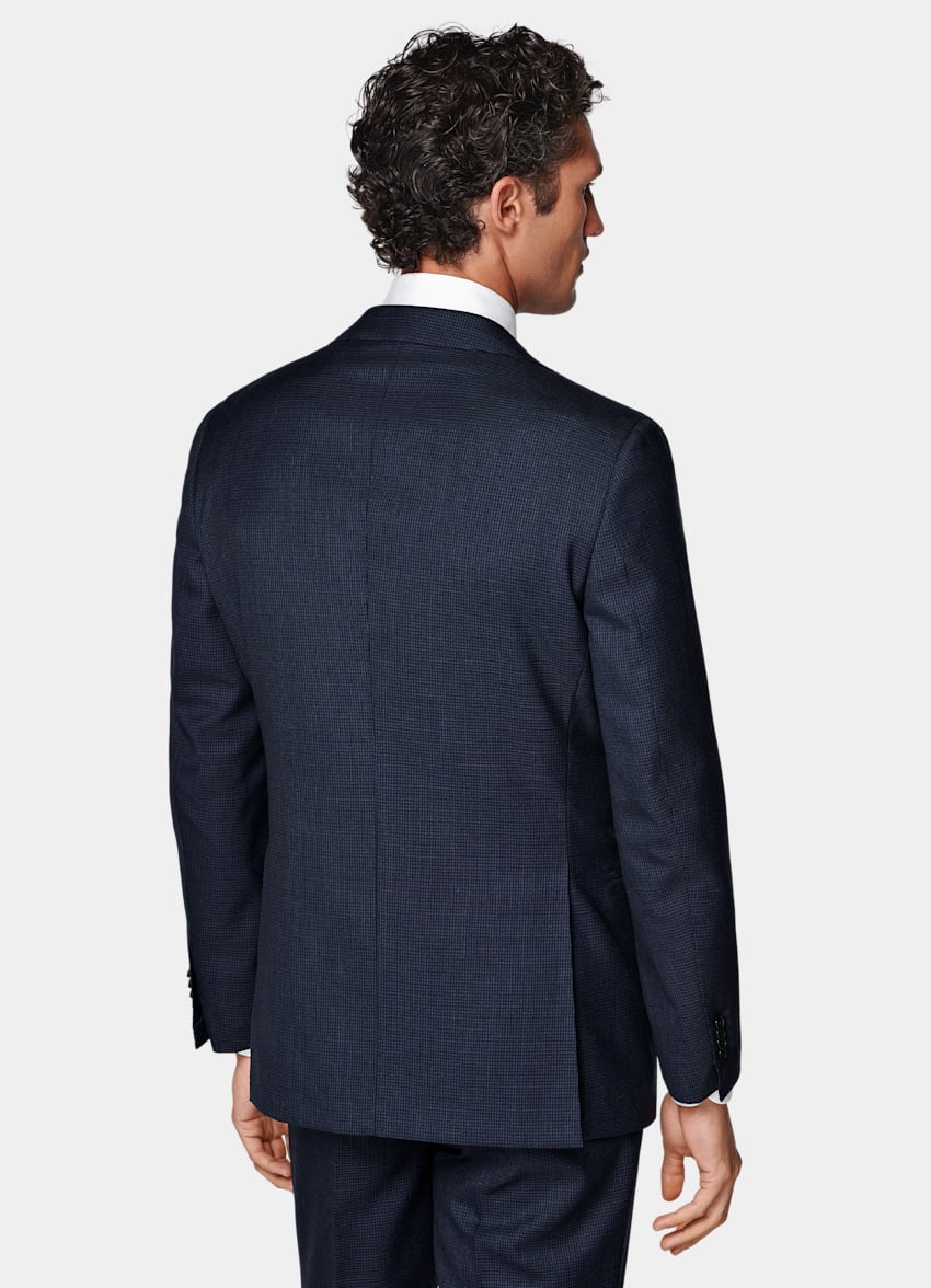 Navy Houndstooth Tailored Fit Havana Suit