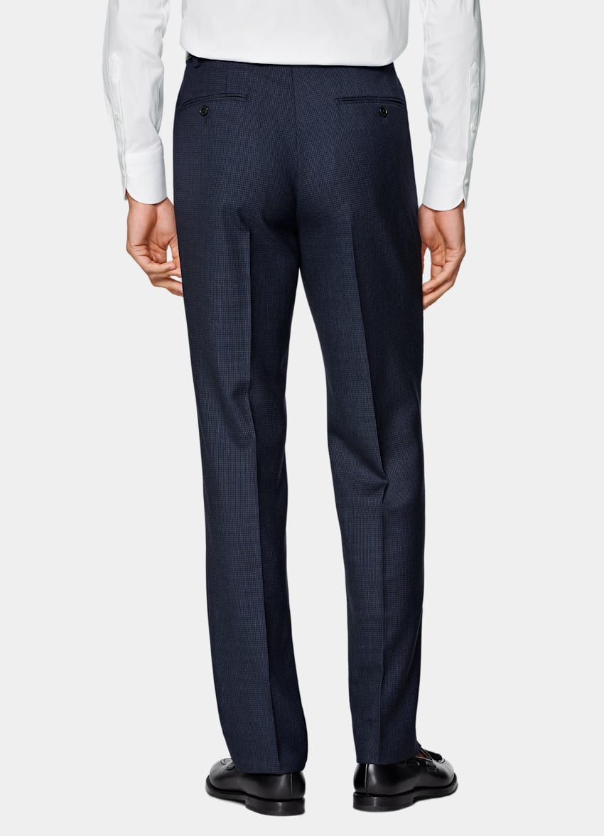 Navy Houndstooth Tailored Fit Havana Suit