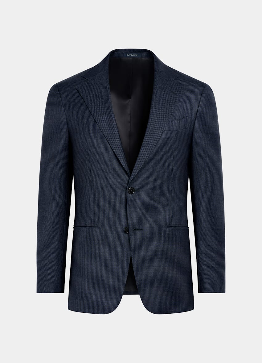 Navy Houndstooth Tailored Fit Havana Suit