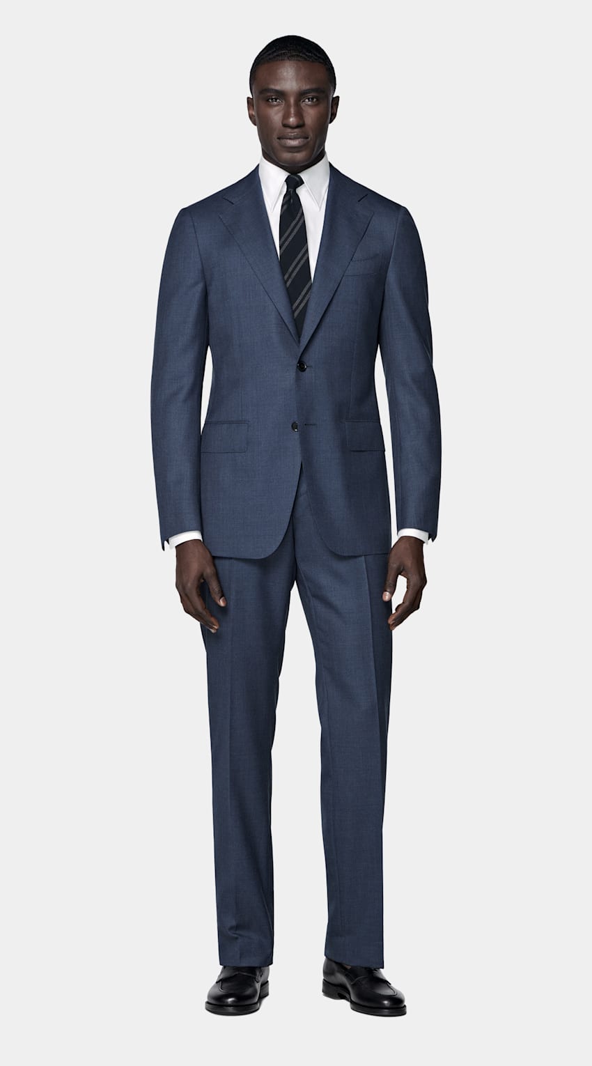 Mid Blue Tailored Fit Havana Suit
