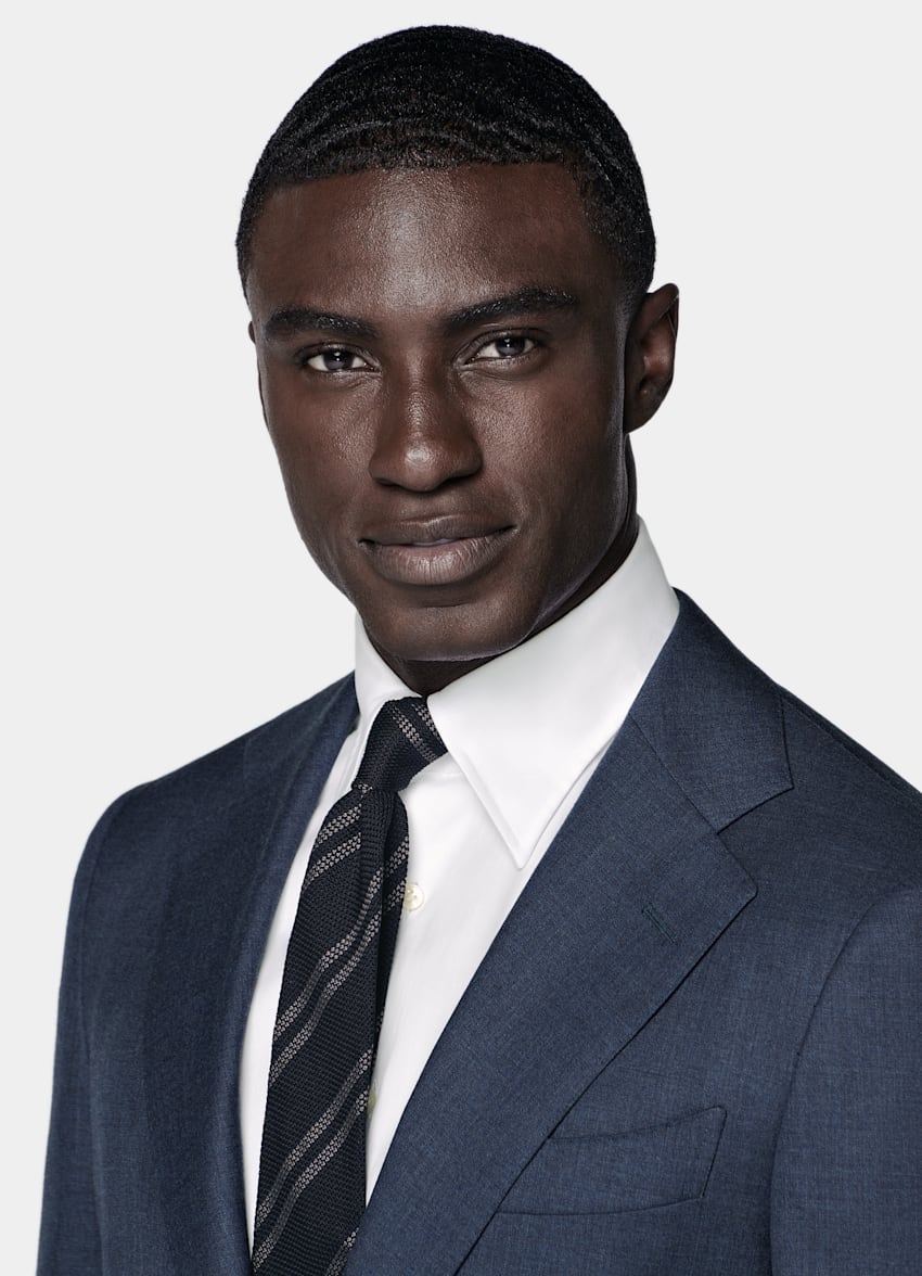 Mid Blue Tailored Fit Havana Suit