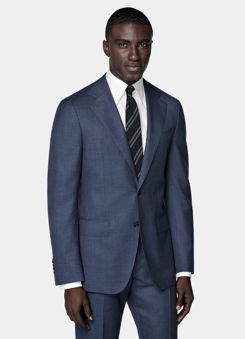 Mid Blue Tailored Fit Havana Suit