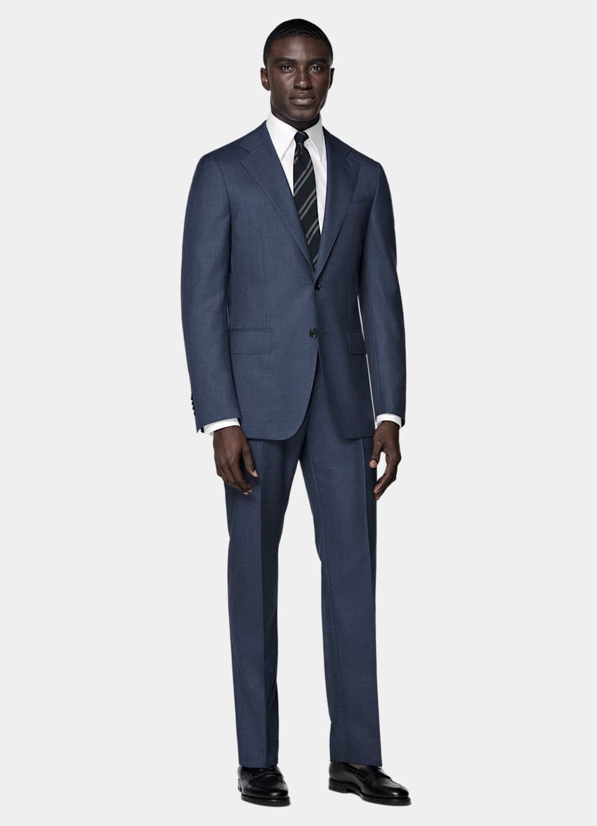 Mid Blue Tailored Fit Havana Suit