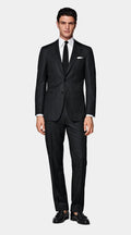 Dark Grey Checked Tailored Fit Havana Suit