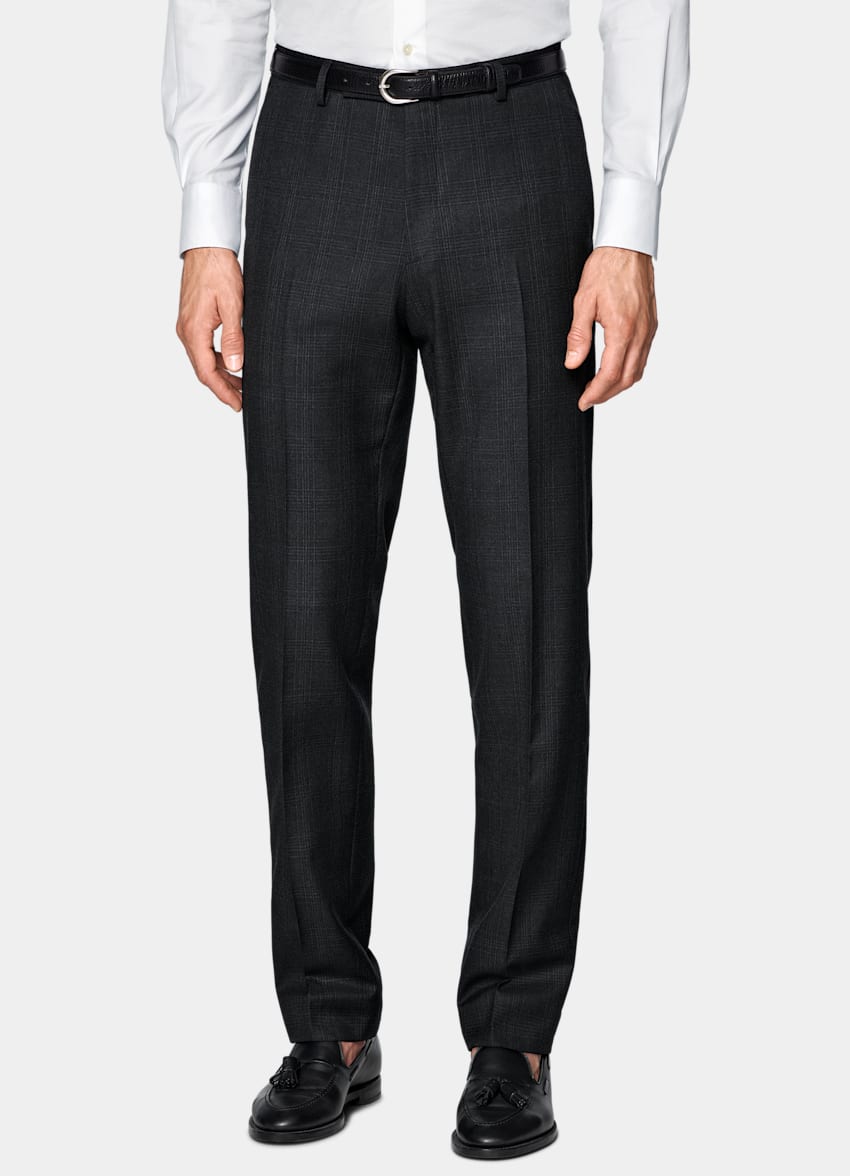 Dark Grey Checked Tailored Fit Havana Suit