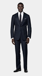 Navy Checked Tailored Fit Havana Suit