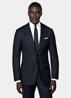 Navy Checked Tailored Fit Havana Suit