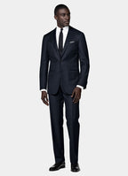 Navy Checked Tailored Fit Havana Suit