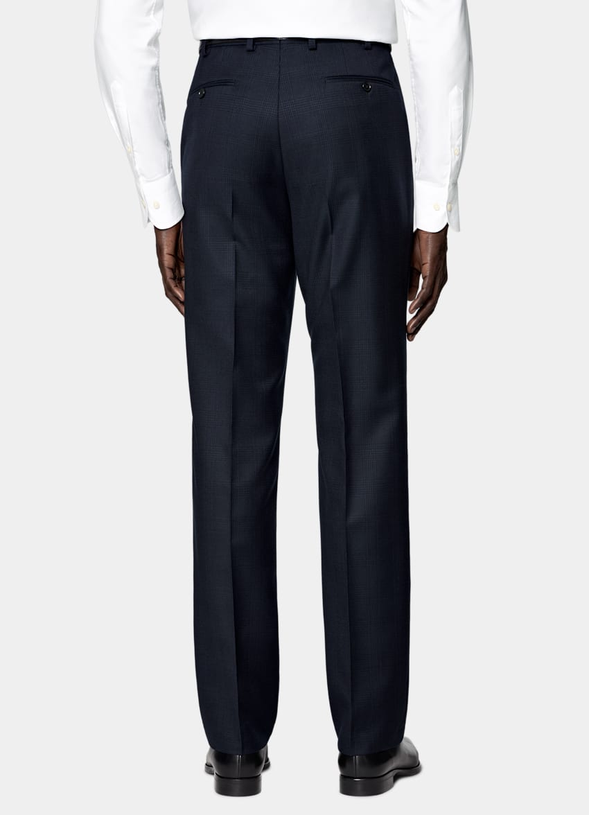 Navy Checked Tailored Fit Havana Suit