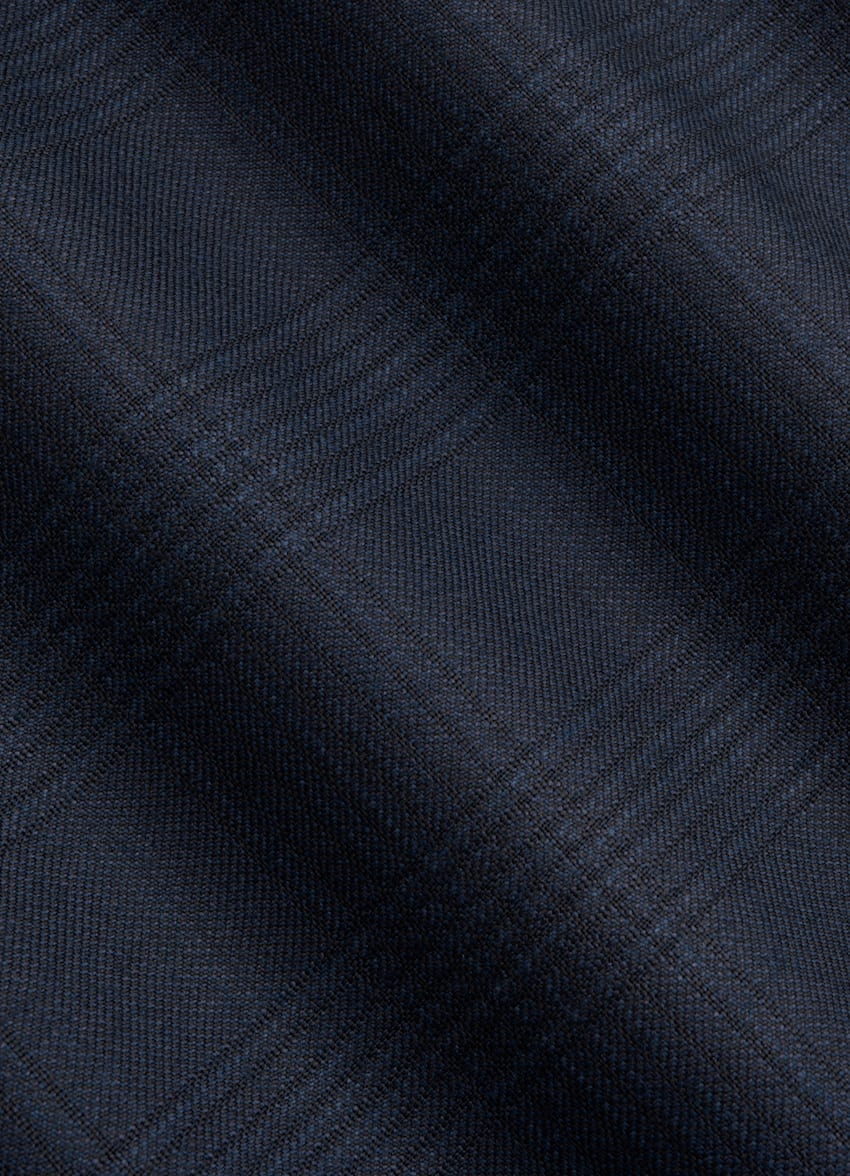 Navy Checked Tailored Fit Havana Suit