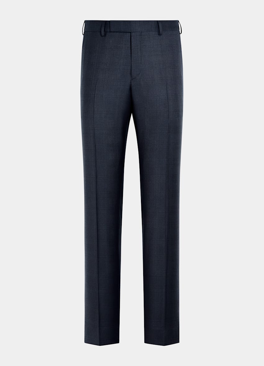 Navy Checked Tailored Fit Havana Suit