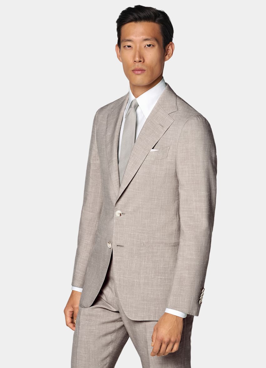 Light Taupe Tailored Fit Havana Suit