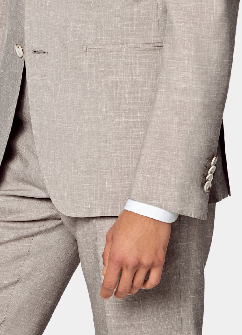 Light Taupe Tailored Fit Havana Suit
