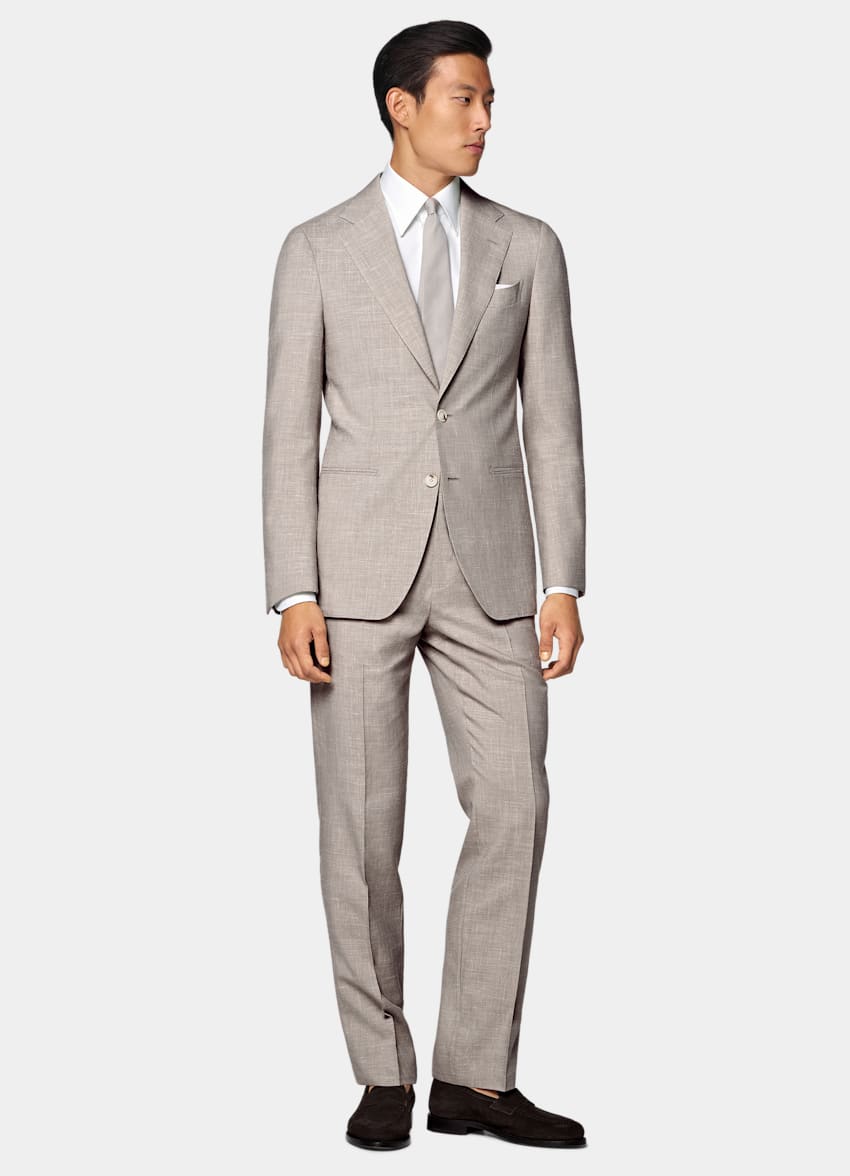Light Taupe Tailored Fit Havana Suit
