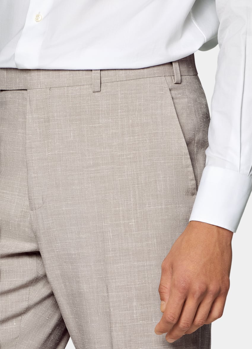 Light Taupe Tailored Fit Havana Suit