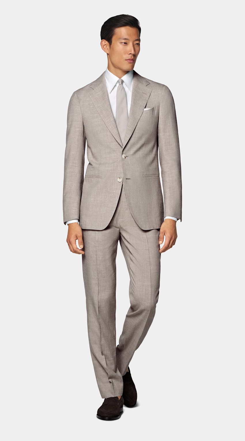 Light Taupe Tailored Fit Havana Suit