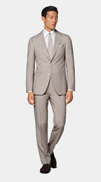 Light Taupe Tailored Fit Havana Suit