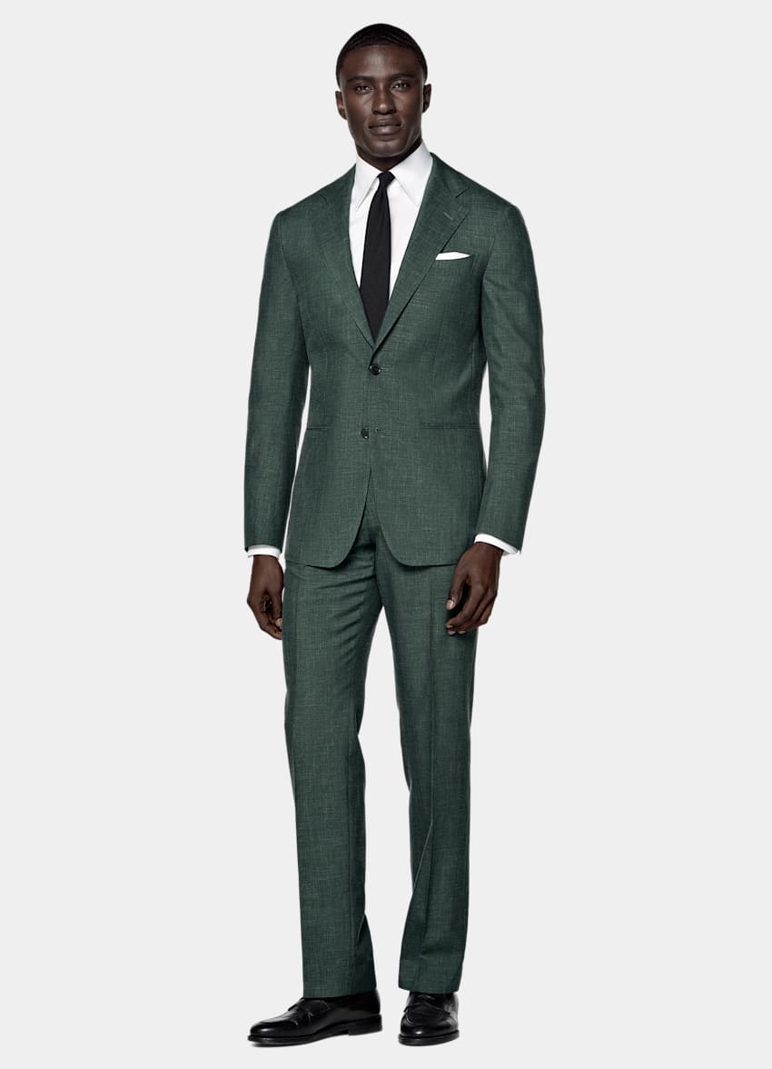 Mid Green Tailored Fit Havana Suit
