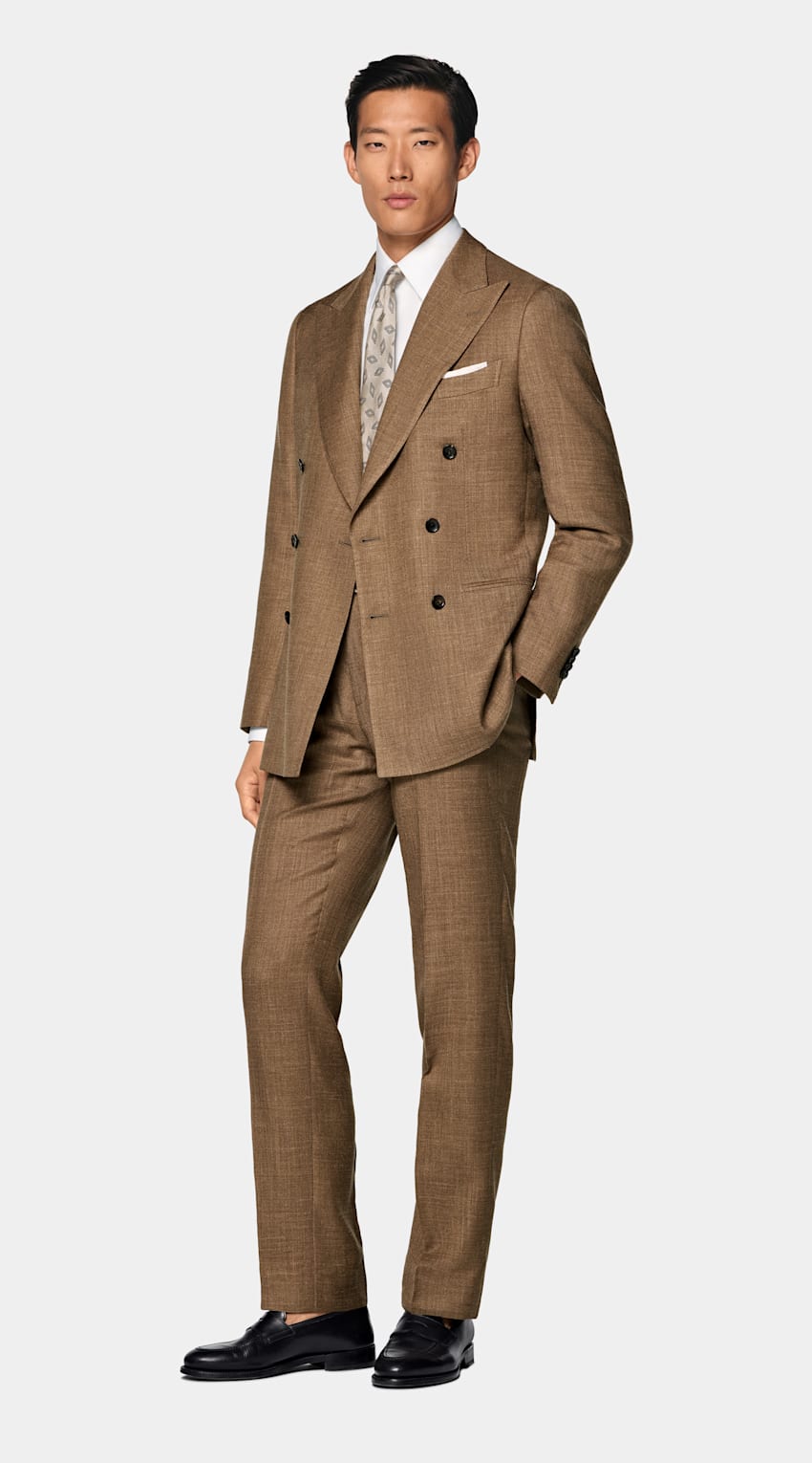 Mid Brown Tailored Fit Havana Suit