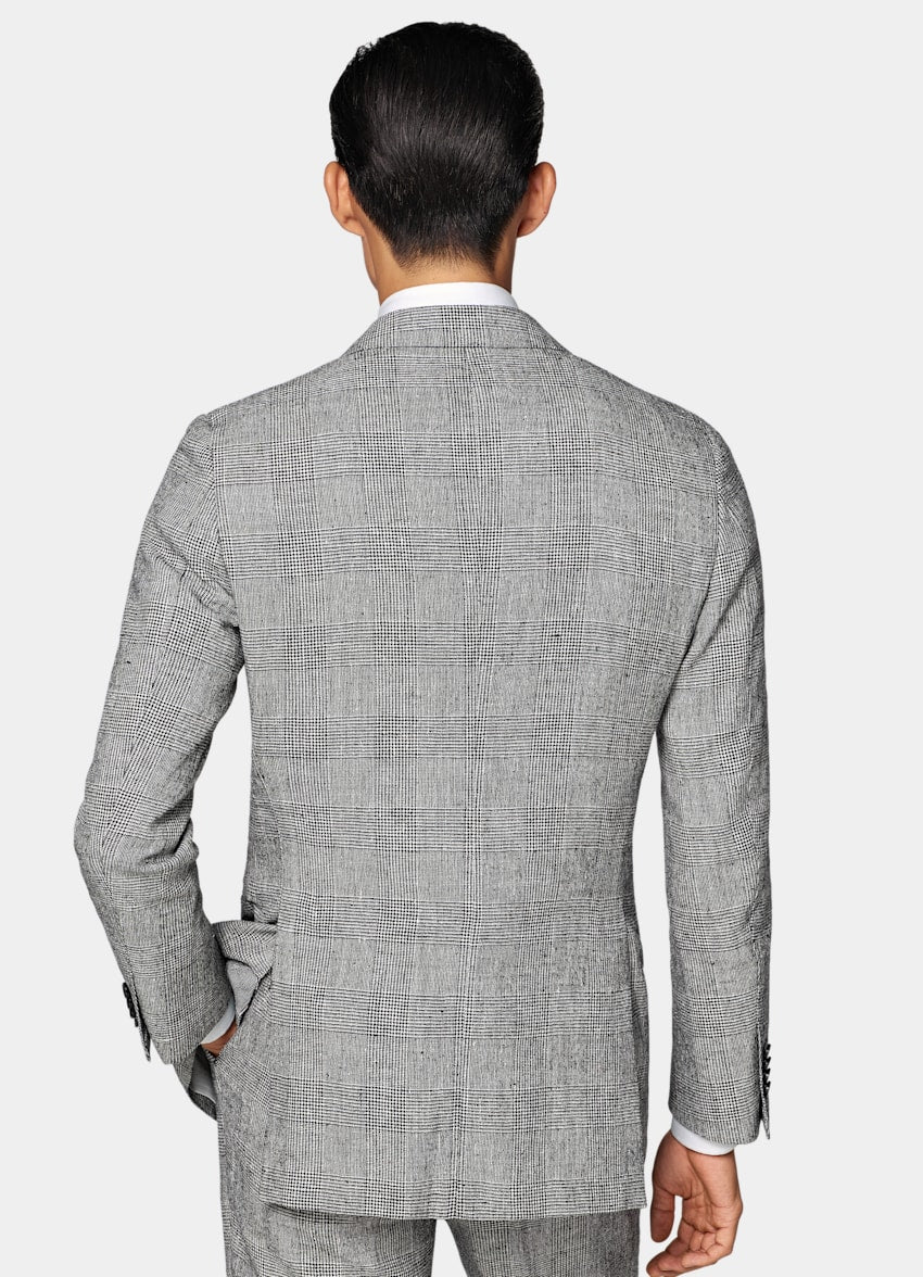 Black Checked Tailored Fit Havana Suit