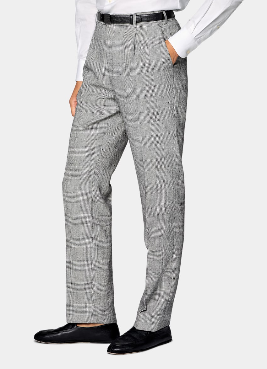 Black Checked Tailored Fit Havana Suit