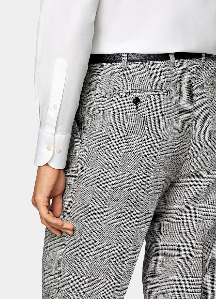 Black Checked Tailored Fit Havana Suit