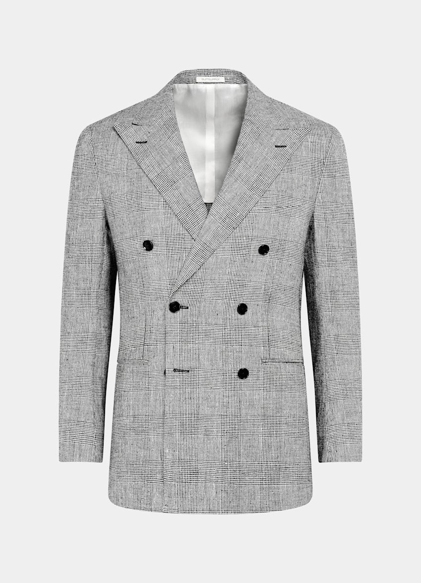 Black Checked Tailored Fit Havana Suit